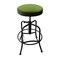 Holland Bar Stool Co Adjustable Stool, Black Wrinkle, Canter Kiwi Green Seat 910BW009 - alternate 1